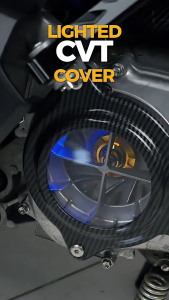 【Ready Stock】Nmax Aerox v2 Transparent Acrylic CVT Cover With Light Box And Bolts Carbon/Black