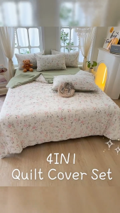 🔥Clearance SPRINGO Cloud Cotton Fitted Bedsheet Quilt Cover Set Reversible Design 1200 High Thread Count 4in1 Queen King BQC