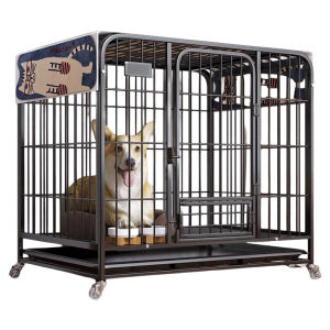 Indoor Dog Cage Medium Large Dogs with Toilet Separation Small Dogs Pet Fence Easy Install Iron Art No Brand Dog Kennel