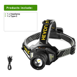 6000000LM IR Sensor LED Headlamp 8 Modes Super Powerful Head Flashlight USB Rechargeable Headlight Zoomable Fishing Head Lantern