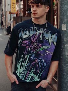 JIANSHENSHIJIAJIANSHEN | Casual Loose Extra Large T-shirt Cartoon