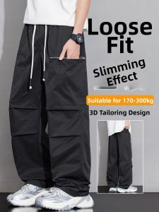 BINHANG | Multi Pocket Workwear Loose Slim Trousers