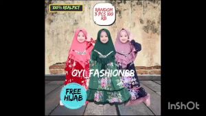 Promo Gratis Ongkir Gamis Anak Set Hijab Model Dan Motif Terbaru/ Gamis 100rb Dapat 3pcs/Gamis Anak Set Jilbab
