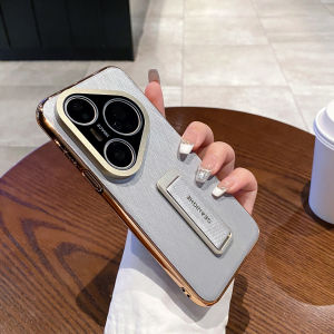 Huawei Pura80Pro+ Leather Phone Case with Wrist Strap Stand Full Cover Anti-Fall for Men And Women Simple Pure Color New High End