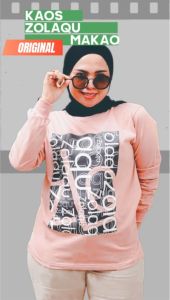 KAOS ZOLAQU TERBARU 2026 PAKAIAN WANITA LENGAN PANJANG ATASAN JUMBO OFFICIAL STORE AGEN RESMI PINK