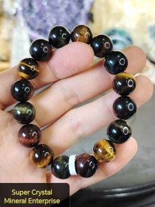 Natural Brazil Premium Grade Mixed Tiger Eye Crystal Beads Bracelet MG03 #CrystalBracelet #TigerEyeCrystal