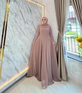 SIGAWA-(COD) Gamis Wanita Terbaru Bawahan Mayung Lebar Motif Polos Berpayet Mutiara