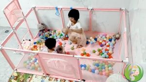 [FREESHIP] Quây bóng lều chơi bóng Nhà bóng cho bé khung inox hình chữ nhật (tặng kèm bóng)