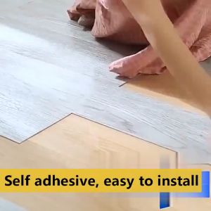 10Pcs Floor Mat Stickers Waterproof Self Adhesive 91cm x 15cm 3D Flooring Decor PVC Wooden Vinyl Plank Tiles For Home