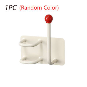 Multifunctional Storage Rack Self Adhesive Wall Mounted Headband Hook Punch-Free Hair Dryer Bracket Household Space Saving Shelf