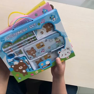 [1 SET] STATIONERY SET 8 IN 1 CUTE TEDDY BEAR - SET STUDY ANAK KARAKTER BEAR LUCU - ALAT TULIS KARTUN SET - ALAT TULIS ANAK SEKOLAH