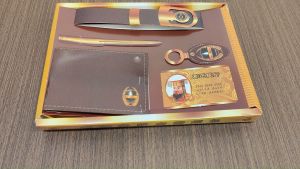 男士皮革套装/祭祖用品/皮革皮包+腰带+信用卡/joss paper/praying item/万成神料行