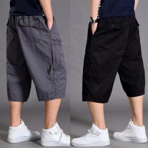 60-130KG Plus Size Men Oversize Big Size Trousers Cargo Cropped Shorts