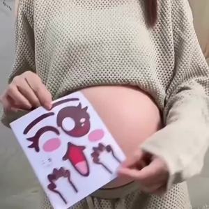 9Pcs Pregnancy Belly Stickers Photographs Props Funny Facial Expressions Decals Memorable Keepsakes Mum Maternity Accessories