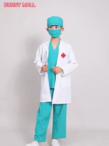 Hallowen Role Play Doctor Career Costume for Kids Girl Nurse Uniform Children Cosplay Clothing Suit Community Helper for Boys