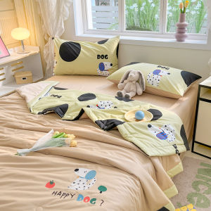 Yuzhaolin | Bộ Đồ Chăn Ga Gối 4 Món Cotton Thiên Nhiên Cấp A Mát Mẻ Cho Mùa Hè