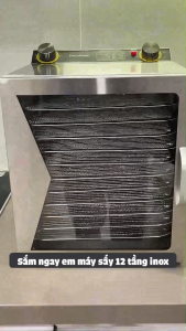 Máy Sấy Thực Phẩm 12 Khay Inox 304 Dehydrator - Máy Làm Trái Cây Sấy Dẻo - Khô Gà Lá Chanh - Bò Khô Tỏi Ớt - Tiết Kiệm Điện Không Ồn