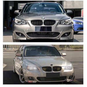 BMW 5 Series E60 M5 Style Front Bumper Grille 1M Front And Rear Bumper Side Skirt Mesh Tail Wing Big Surrounding Modification Kit