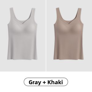 miiow | Cat Woman Wide Shoulder Seamless Strap Vest Women Inner Wear With Chest Pad Ice Silk Seamless Bra One Piece Base Beautiful Back