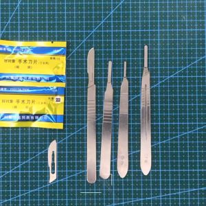 มีดผ่าตัด ใบมีดผ่าตัด มีดตอนลูกหมู ด้ามสแตนเลส ใบมีดถุง10ใบ ส่งจากไทย