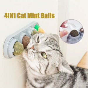 4in1 Rotatable Catnip Ball Cat Toy – Licks Plays Reduces Tartar Relieves Boredom Cat’s Favorite