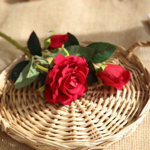 Hoa Hồng Bằng Vải Nhung Hoa Nhựa Hoa Cưới Trang Trí Nhà Hoa Lụa Nhiều Đầu Nhánh Hoa Tươi Giả Hoa Hồng