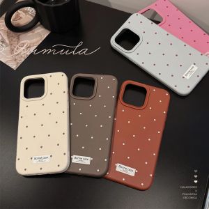 Korean INS Style Minimalist Polka Dots Phone Case for IPhone16 15 14 12 13 11 Pro ProMax Plus X XR Shockproof Phone Cover