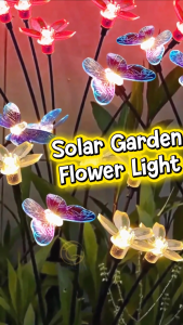 SOLAR GARDEN Stick Light Butterfly Lawn Light Waterproof Glowing LED Landscape Light Lampu Solar Taman Solar Flower