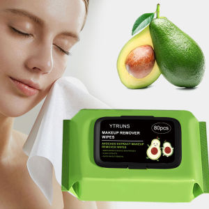 80 PCS Avocado Scented Makeup Removing Wipes - Deep Cleansing Travel-Friendly Single-Use
