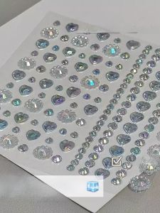 Star Diamond Stickers High Aesthetic Value Student DIY Scrapbooking Decoration Crystal Makeup Photo Album Crystal Sunflower Diamond Decorative Stickers