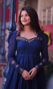 Super Trendy Maxi Indian Gown Blue Berry By Fashion Divaa