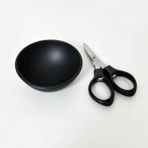 1Set Household Scissors Silicone Container Bowl Jar 67mm Black Tobacco Herb Smoking Accessories