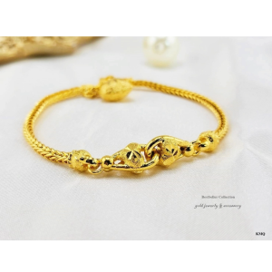 สร้อยข้อมืองานหุ้มทองคำแท้ 24k หนาพิเศษ สวยเทียบทองแท้ ไม่ลอกไม่ดำ