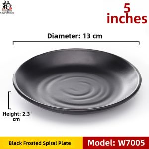 Black Matte Japanese Style Melamine Snack Plate