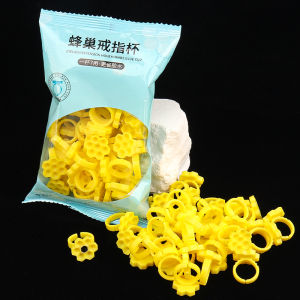 50 Chiếc Nhẫn Keo Nối Mi Tổ Ong 7 Lỗ Dùng Một Lần Cốc Giữ Keo Nối Mi Giá Đỡ Ngón Tay Để Tiết Kiệm Keo Và Dụng Cụ