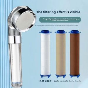 Travel Universal Shower Head Filter Replacement Core Hotel Disposable Modern Style Plastic Water Filter Shower Head