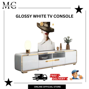 【LOCAL SELLER】TERRA WHITE WOODEN TV CONSOLE ( FREE DELIVERY AND INSTALLTION)