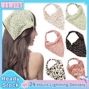 Womens Floral Square Scarf Womens All-Match Bag Head Triangle Scarf Bohemian Baotou Elastic Headband Womens Wide Brim Turban Headgear Dust Proof Scarf Headband Jewelry