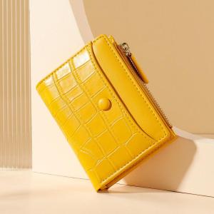 LINSBAYWU Mini Girls PU Leather Buckle Zipper Stone Pattern Card Holder Coin Purse Small Wallet Purse