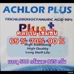 คลอรีน ฆ่าเชื้อแบตทีเรียในน้ำ ระดับความเข้มข้น 65% 70% 90% ใช้ได้กับสระน้ำ บ่อน้ำ น้ำสำหรับทำความสะอาดอุปกรณ์ อุปโภคและบริโภค แพค500กรัมและ925กรัม