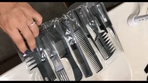 Sisir Rambut 10 Pcs Salon Barbershop Comb Combination Hair Style Stylish Serbaguna All in One Perapi Penata Tata Rambut Tukang Cukur