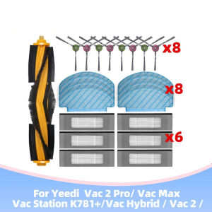 Compatible For Yeedi Vac 2 Pro / Vac Station K781+ / Vac Hybrid / Vac 2 / Vac Max Main Side Brush Filter Mop Robot Vacuums Part