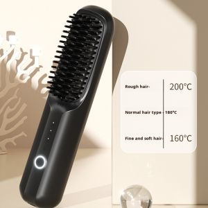 Negative Ion Curling Iron Lazy Curling Wand 2-In-1 Fast Electric Professional Hair Straightening Comb Electric Heating Hair Brush Not Hurt Hair