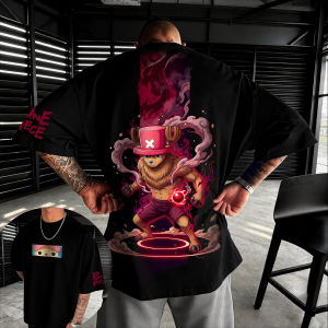 Bandai | One Piece Luffy Printed Cotton Short Sleeved American Loose Fit Mens and Womens Summer Breathable Sports Round Neck T-shirt