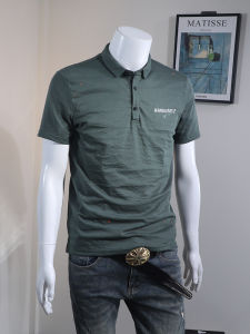 Summer 2025 Mens Cotton Linen Polo Shirt Reflective Letter Print Halves Sleeve Turn-down Collar Trendy T-shirt Youth Fashion