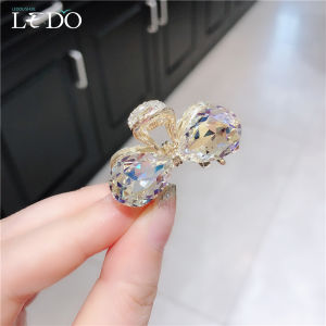 Crystal Butterfly Knot Hair Clip Alloy Diamond Embedded Sweet Temperament Small Size Hair Gripper Forehead Edge Clip