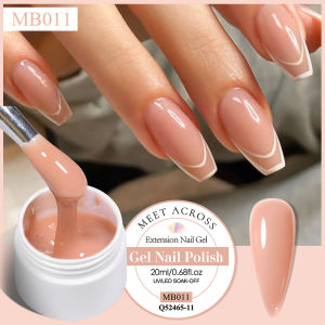 MEET ACROSS 20ml Hard Extension Nail Gel System Milky White Pink Transparent Builder Nail Art Varnishes Gel for Manicure Design
