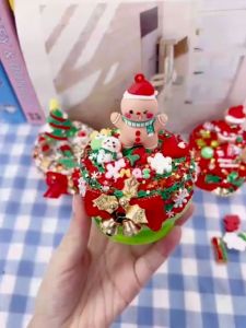 Christmas Gift Girl Music Box Imitation Cream Glue DIY Kids Material Arts Crafts 圣诞节日礼物女孩奶油胶diy繁星冰块小夜灯儿童手工自制材料包 M121