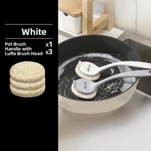 Long Handle Kitchen Cleaning Brush Cucumber Rind Scrubber Pot Dishware Cleaner Brush for Pan Bowl Cleaning Household Tools