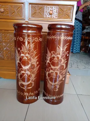 tempat payung vas pot dari kayu jati tinggi60cm